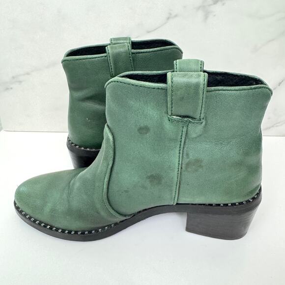 Jeffrey Campbell Womens Konda Ankle Boot Booties Size 7 Leather Western Green - Picture 3 of 10